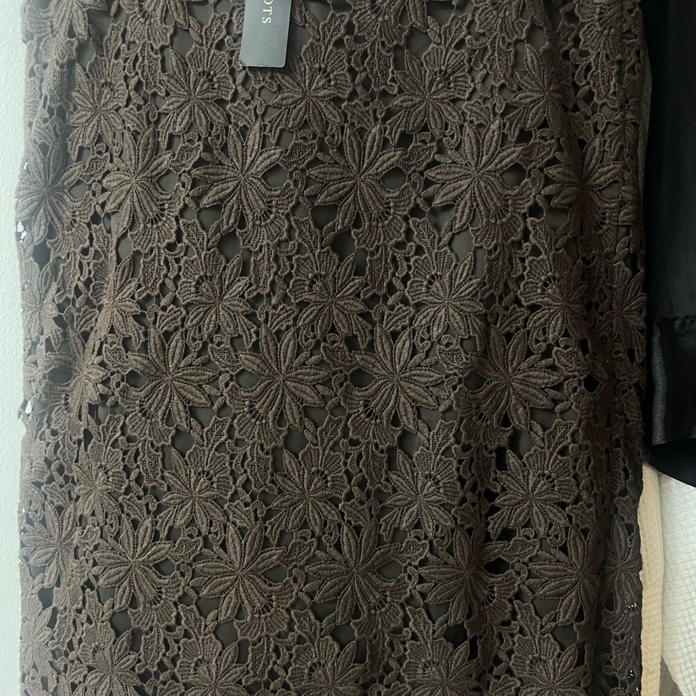 NWT - Talbots Elegant Brown Lace Skirt
